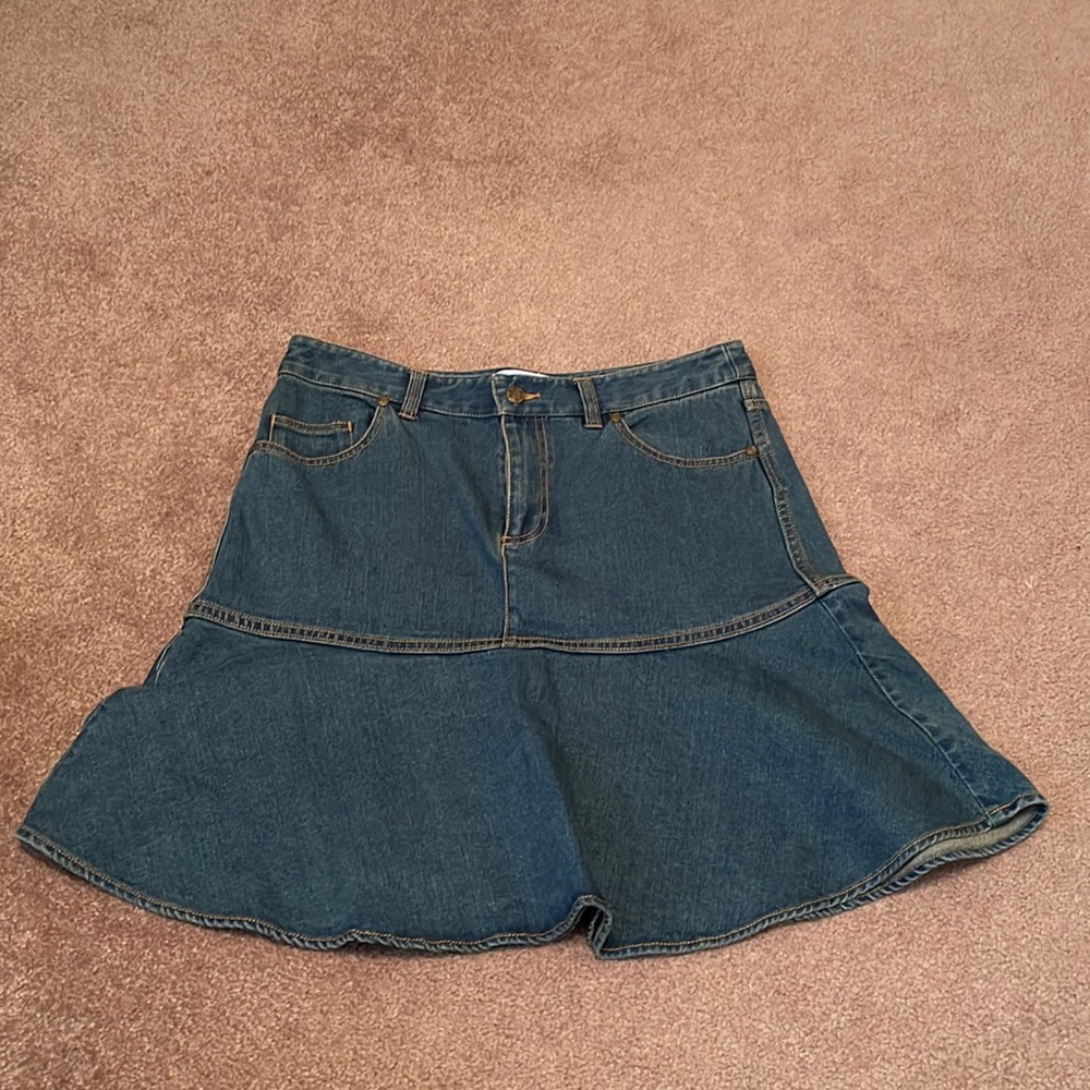 Draper James Fit and Flare Jean Skirt
